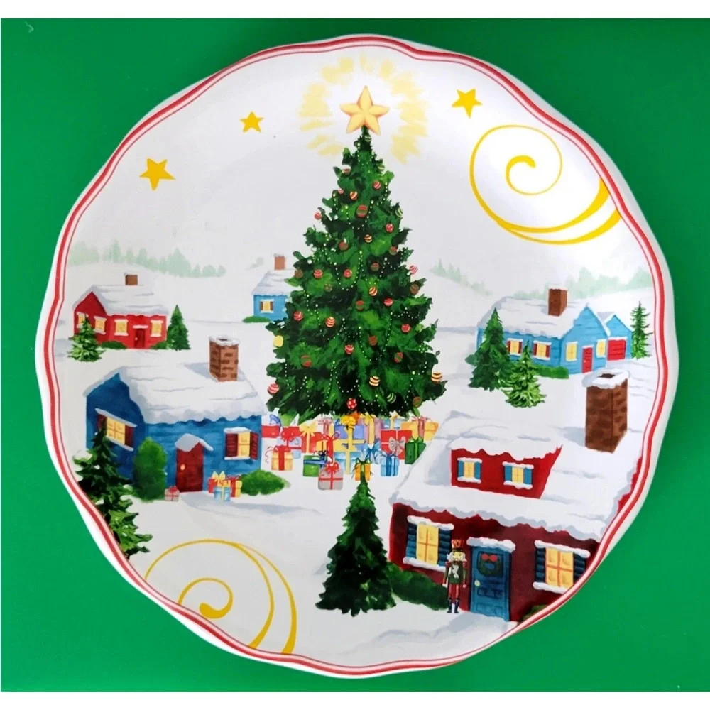 Crofton Porcelain Holiday Christmas Tree Village Scene 10